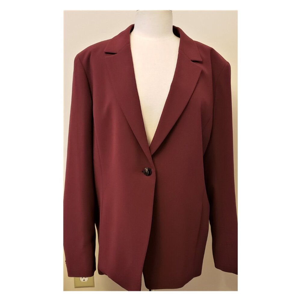Lafayette 148 New York Women's Single Breasted Blazer Size-18 Vino